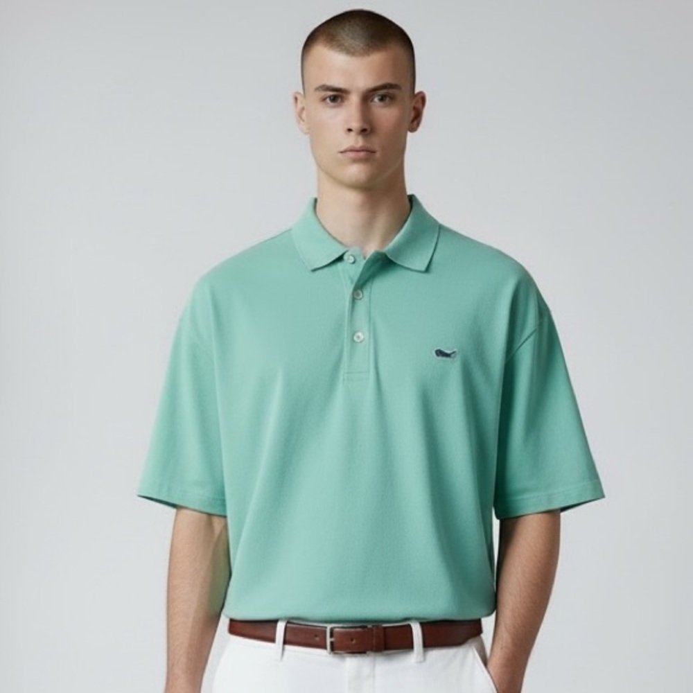 Vineyard‎ Vines Men's XL Teal Performance Polo Shirt Whale Logo Golf Peru Preppy